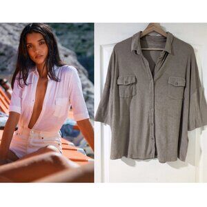 NEW Majestic Filatures | French Terry Drop-Shoulder Shirt In Sand